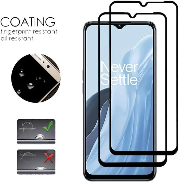 محافظ صفحه نمایش ابریشمی مشکی VIESUP برای OnePlus Nord N300 5G، [2 عدد] پوشش کامل ضد خش نصب آسان فیلم محافظ شیشه ای حرارت دیده برای تلفن OnePlus Nord N300 5G (6.56 اینچ) 2022