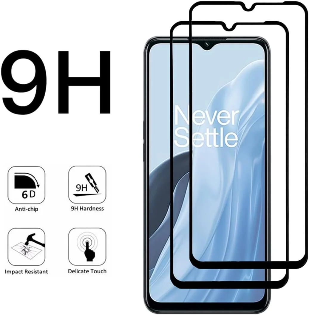 محافظ صفحه نمایش ابریشمی مشکی VIESUP برای OnePlus Nord N300 5G، [2 عدد] پوشش کامل ضد خش نصب آسان فیلم محافظ شیشه ای حرارت دیده برای تلفن OnePlus Nord N300 5G (6.56 اینچ) 2022