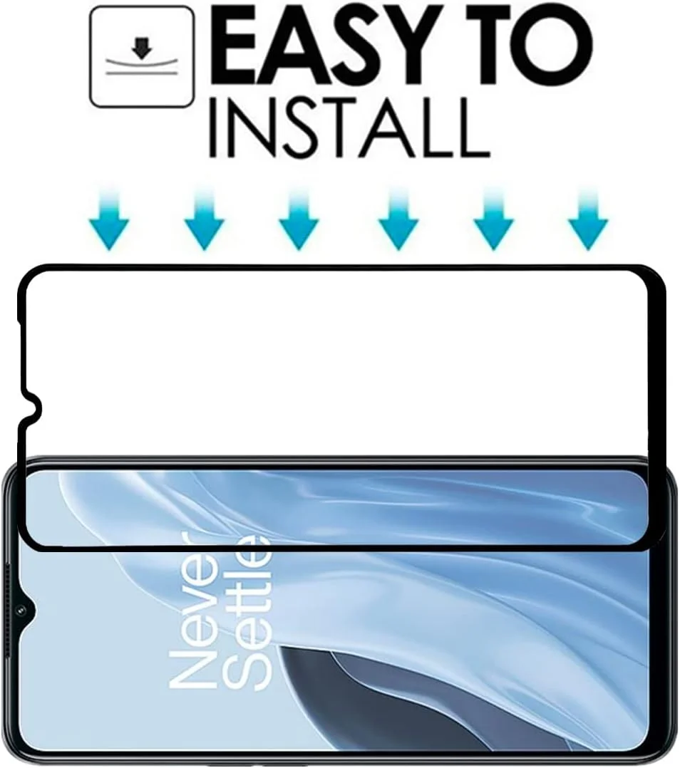 محافظ صفحه نمایش ابریشمی مشکی VIESUP برای OnePlus Nord N300 5G، [2 عدد] پوشش کامل ضد خش نصب آسان فیلم محافظ شیشه ای حرارت دیده برای تلفن OnePlus Nord N300 5G (6.56 اینچ) 2022