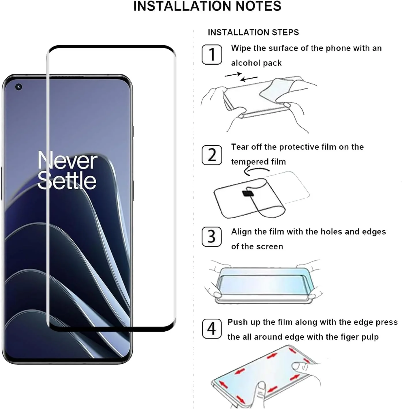 محافظ صفحه نمایش YIFNTANG [2 عدد] برای OnePlus 9 Pro/10 Pro 5G، سختی 9H، ضد خش، پوشش کامل سه بعدی، شیشه حرارت دیده شفاف HD سازگار با OnePlus 9 Pro/10 Pro 5G