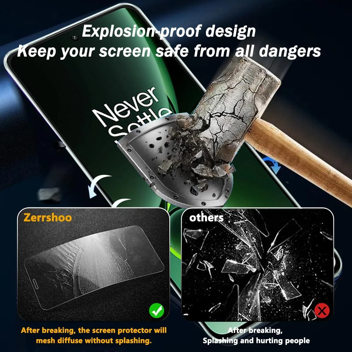 محافظ صفحه نمایش شیشه ای حرارت دیده Zerrshoo برای فیلم OnePlus Nord 3، محافظ شیشه ای حرارت دیده Oneplus Nord 3، 3 عدد به همراه 2 عدد محافظ شیشه ای دوربین Oneplus North 3. [ضد خش 9H / HD]