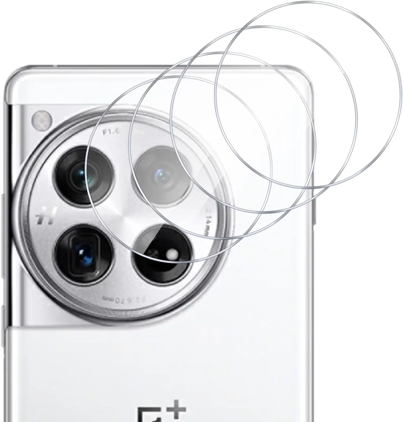 GMUJIAO [بسته 4 عددی] محافظ لنز دوربین شیشه ای حرارت دیده سازگار با OnePlus 12، شیشه ای حرارت دیده، لنز دوربین، شفاف HD