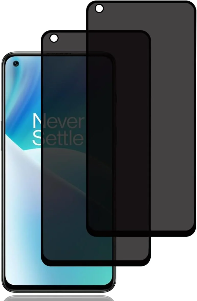 محافظ صفحه نمایش حریم خصوصی برای OnePlus Nord 2T [2 عدد]، فیلم شیشه ای حرارت دیده ضد جاسوسی، سختی 9H، ضد خش، ضد اثر انگشت، بدون حباب، نصب آسان، محافظ صفحه نمایش ضد جاسوسی برای OnePlus Nord 2T