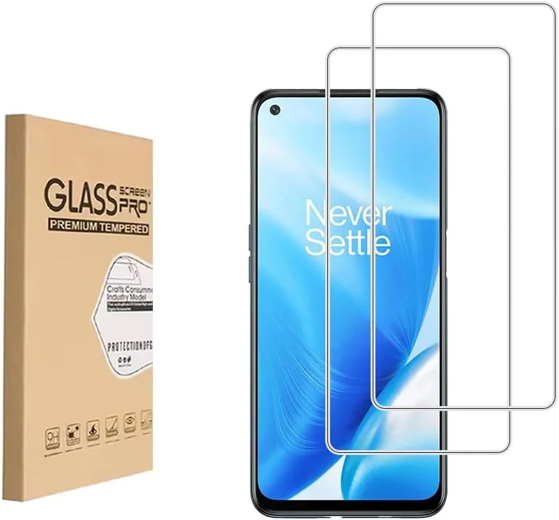 محافظ صفحه نمایش Shunwige برای OnePlus Nord N200، فیلم محافظ شیشه ای حرارت دیده، نصب آسان و بدون حباب، ضد خش، سختی 9H (2 عدد)