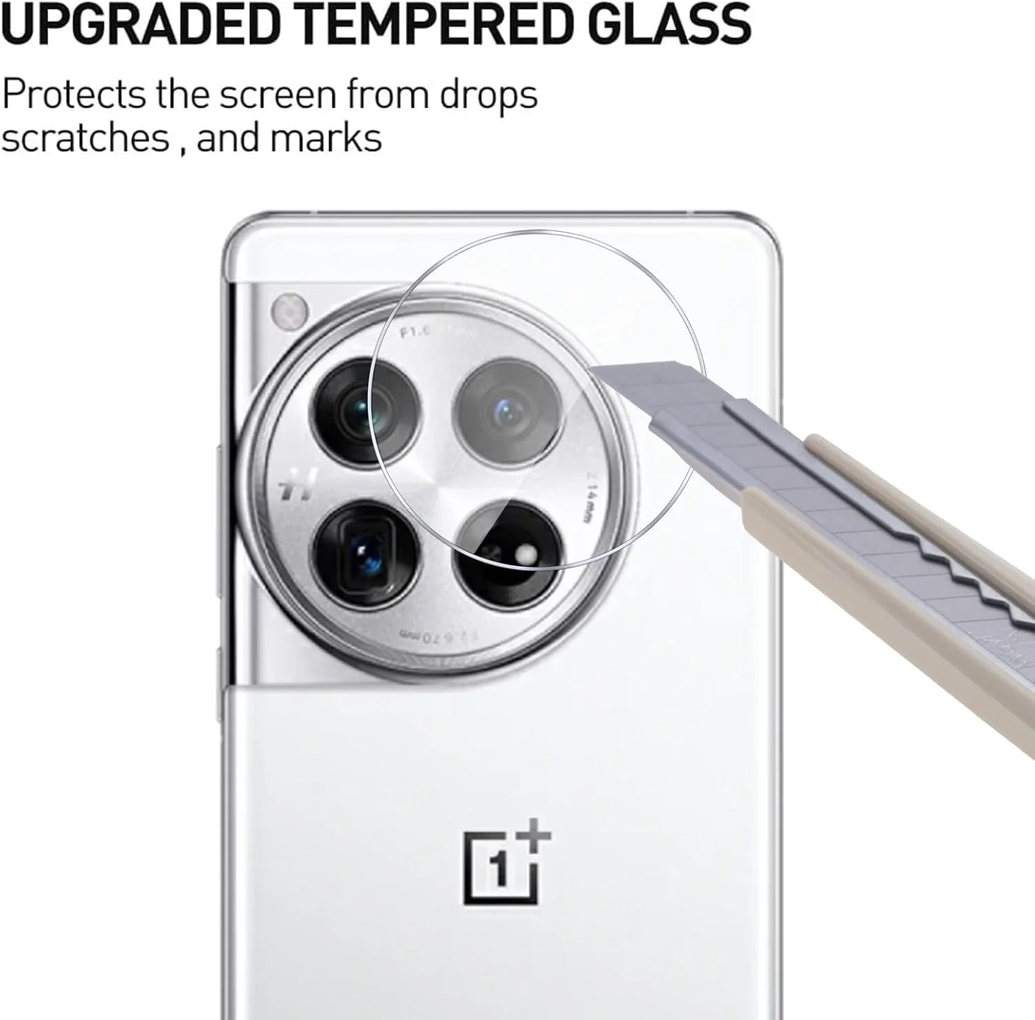 GMUJIAO [بسته 4 عددی] محافظ لنز دوربین شیشه ای حرارت دیده سازگار با OnePlus 12، شیشه ای حرارت دیده، لنز دوربین، شفاف HD