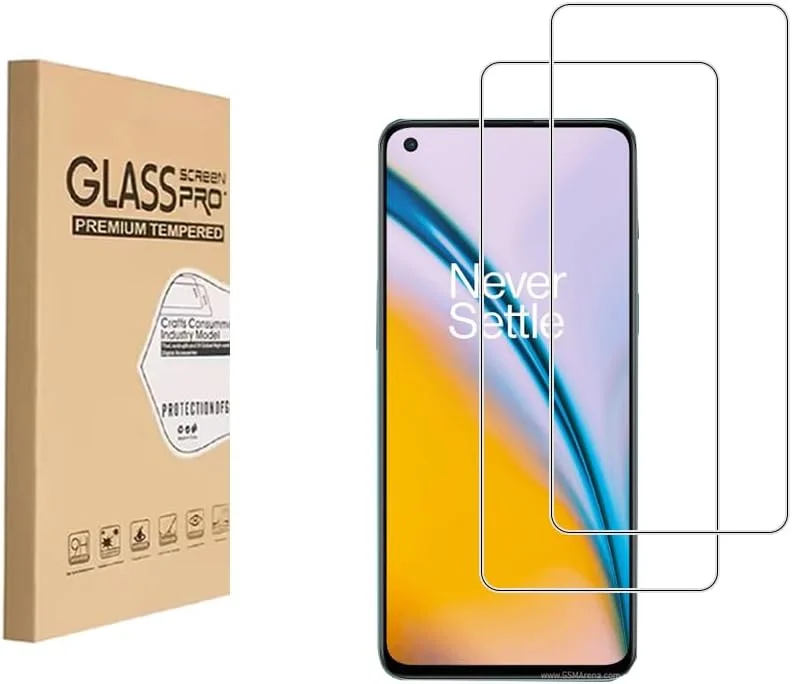محافظ صفحه نمایش Shunwige برای OnePlus Nord 2، فیلم محافظ شیشه ای حرارت دیده HD، نصب آسان و سازگار با قاب، ضد خش، بدون حباب، سختی 9H (2 عدد)