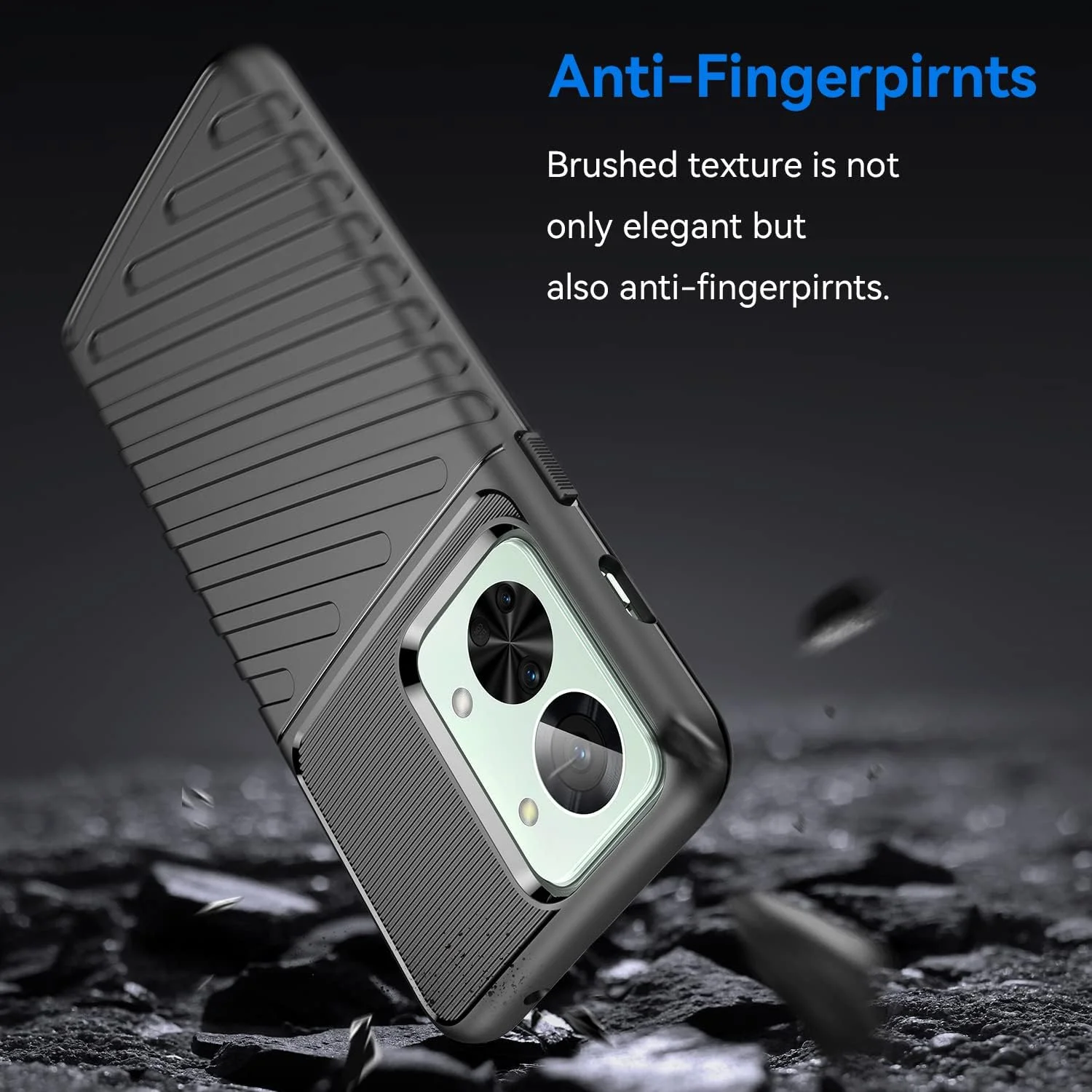 کیف محافظ گوشی QINOUK برای OnePlus Nord 2T، کیف محافظ سیلیکونی [ضد ضربه] به همراه محافظ صفحه نمایش شیشه ای حرارت دیده [2 عددی] سازگار با OnePlus Nord 2T [ضد اثر انگشت] - مشکی