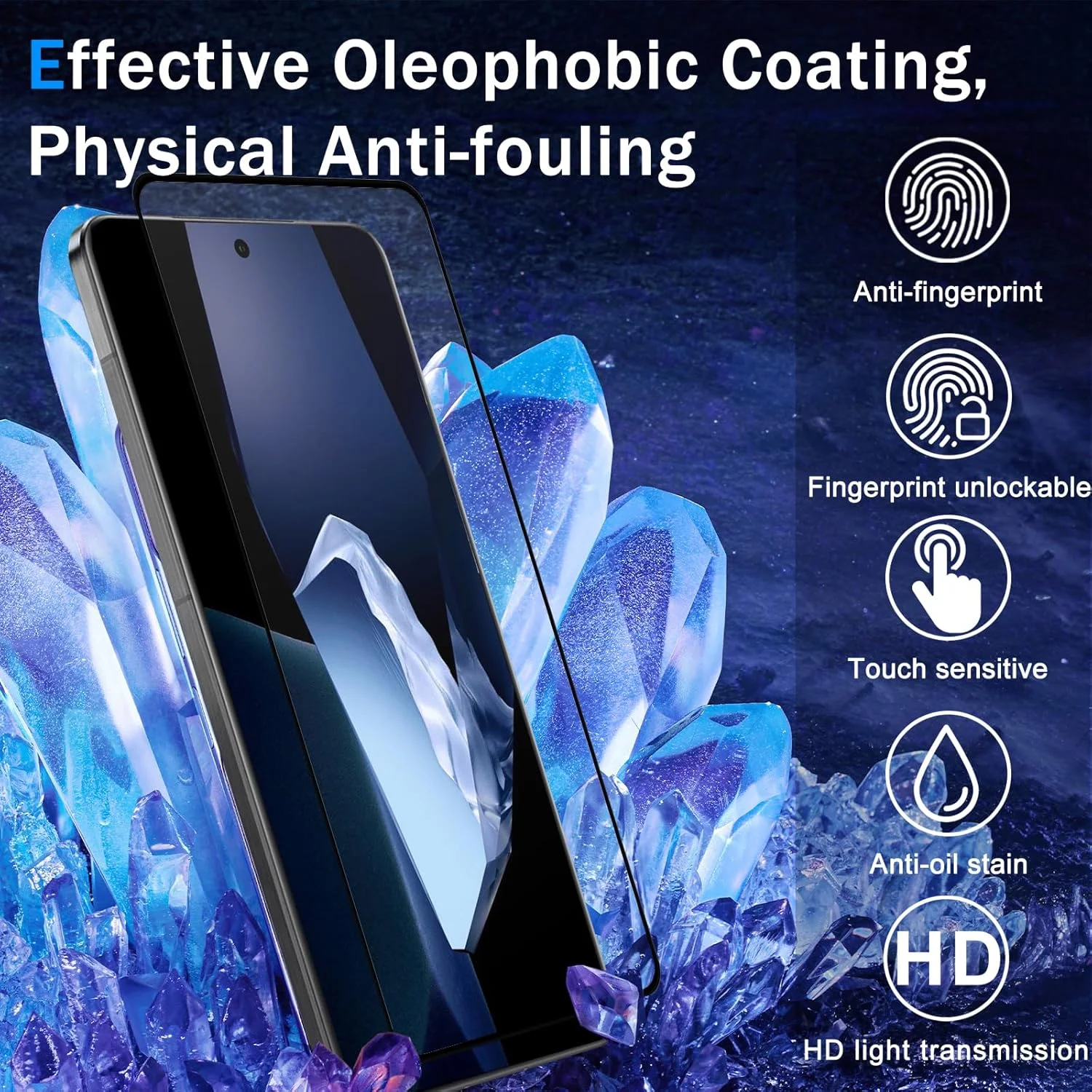 محافظ صفحه نمایش CeiLarv [2 عدد] شیشه حرارت دیده برای OnePlus 13R [باز کردن قفل اثر انگشت] [ضد خش] [سختی 9H] [HD] [بدون حباب] فیلم محافظ برای محافظ صفحه نمایش OnePlus 13R