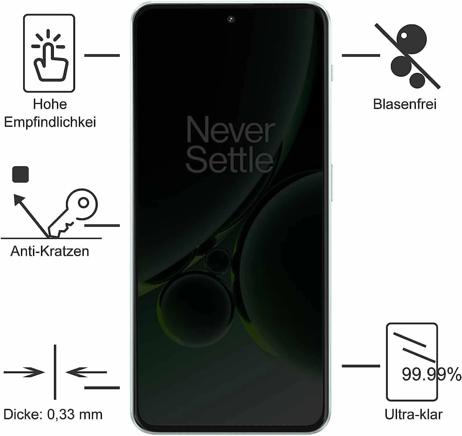 [بسته 2 عددی] محافظ صفحه نمایش ضد جاسوسی برای OnePlus Nord CE 3 Lite - محافظ صفحه نمایش حریم خصوصی تمام صفحه، فیلم شیشه ای سخت شده سه بعدی، سختی 9H محافظ ضد خش پوشش کامل