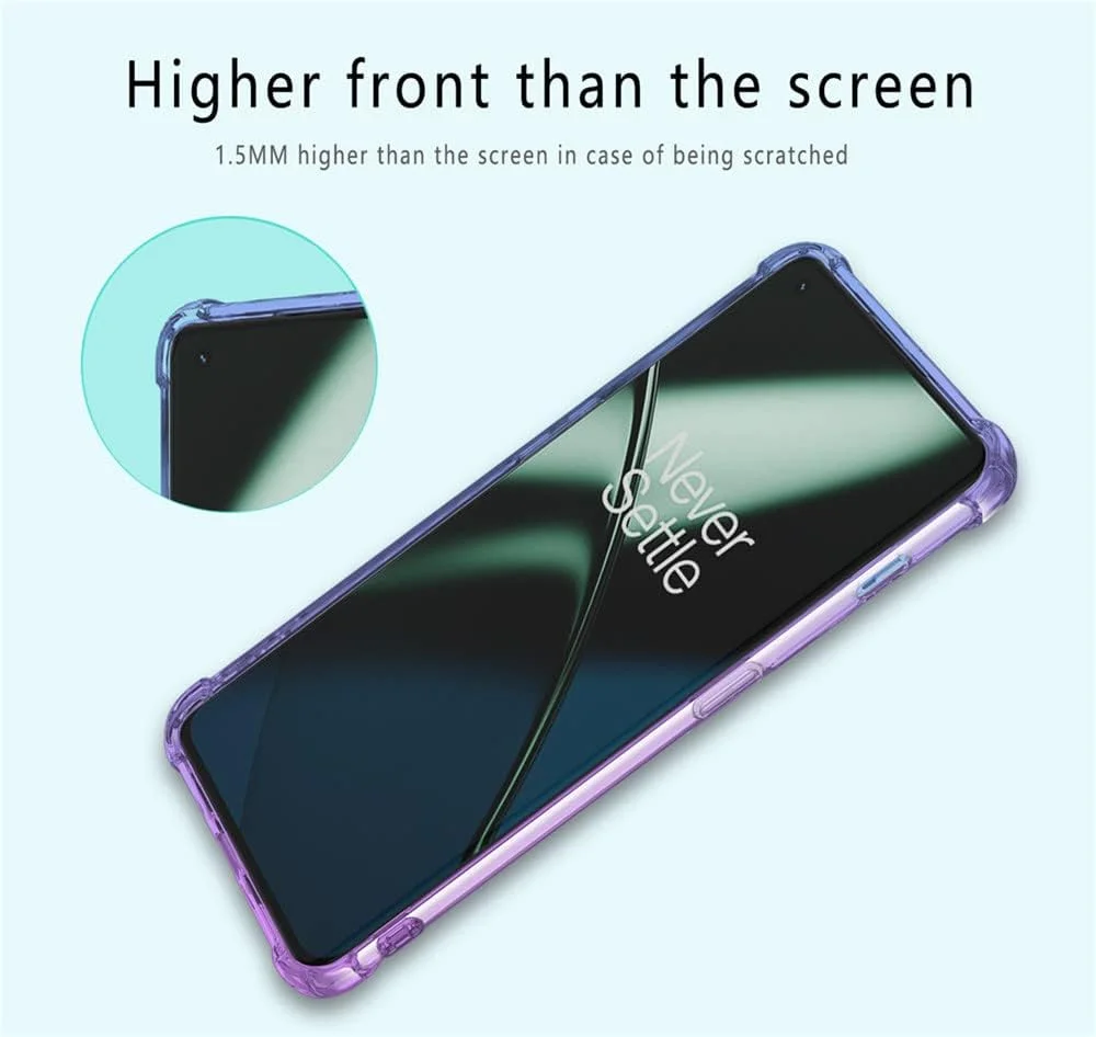 کاور محافظ گوشی RonRun برای OnePlus 11 به همراه 2 محافظ صفحه شیشه ای حرارت دیده، TPU ضد خش، رنگ گرادیان شفاف، صورتی سبز کاور محافظ گوشی RonRun برای OnePlus 11 به همراه 2 محافظ صفحه شیشه ای حرارت دیده، TPU ضد خش، رنگ گرادیان شفاف، صورتی سبز