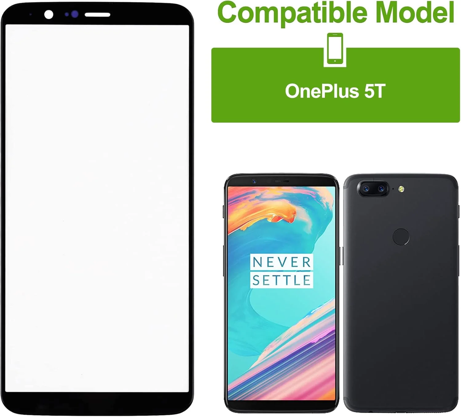 شیشه نمایشگر SwarKing، شیشه جلویی، تعویض لنز صفحه بیرونی سازگار با Oneplus 5T به همراه کیت تعمیر شیشه نمایشگر SwarKing، شیشه جلویی، تعویض لنز صفحه بیرونی سازگار با Oneplus 5T به همراه کیت تعمیر