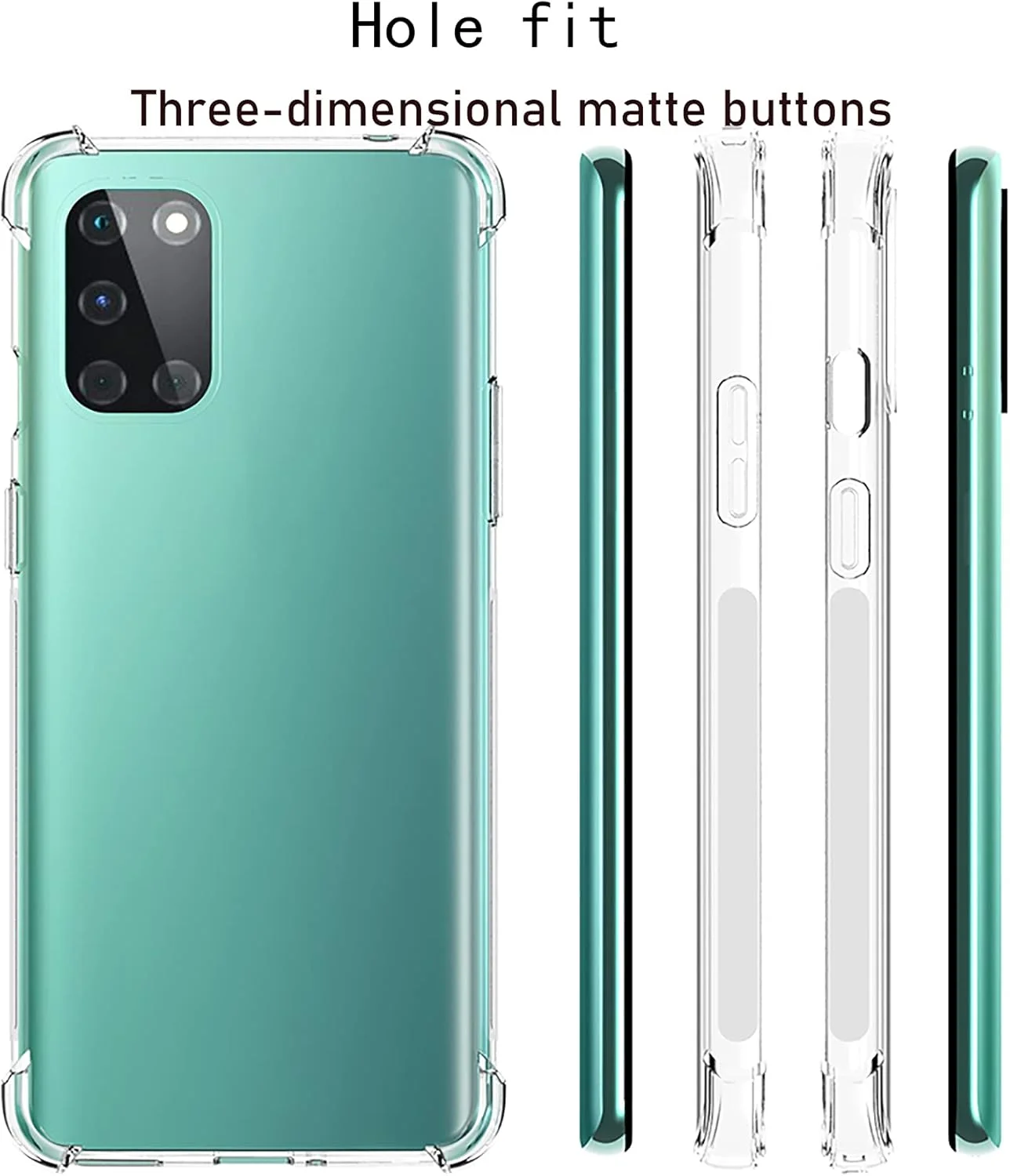 کاور GMUJIAO برای OnePlus 8T، به همراه 2 عدد محافظ صفحه نمایش شیشه ای حرارت دیده [2 در 1]، کاور گوشی TPU نرم و شفاف ضد ضربه - مشکی