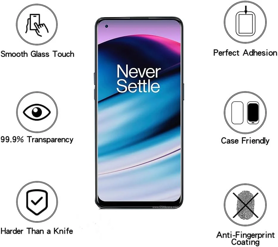 محافظ صفحه نمایش Shunwige برای OnePlus Nord N20 5G، فیلم محافظ شیشه ای حرارت دیده، نصب آسان، ضد خش، بدون حباب، سختی 9H (2 عدد)