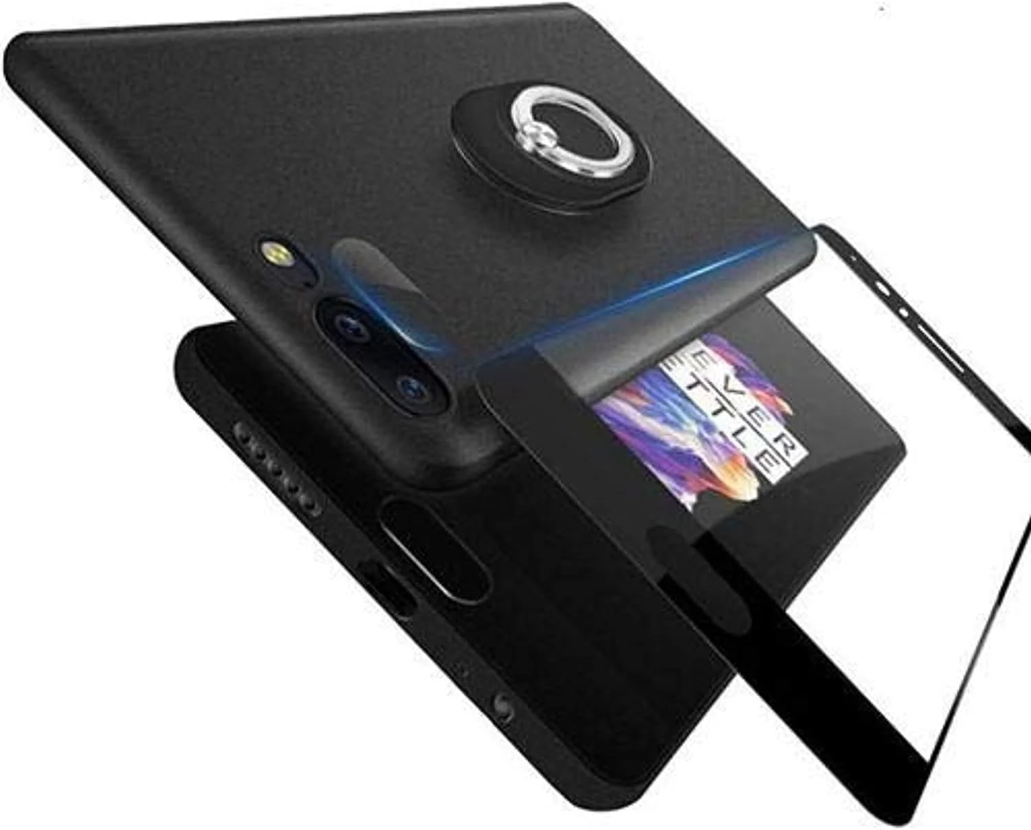 SAPU 5D Curved Full Size Tempered Glass Protector Film for OnePlus 5T Black