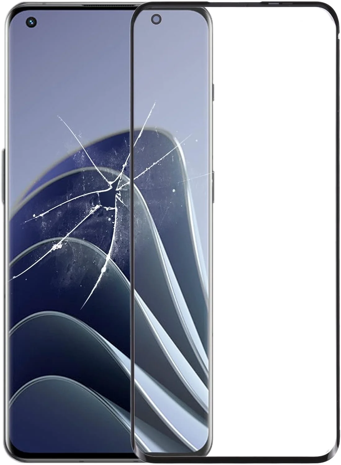 قطعات جایگزین تلفن همراه برای OnePlus 10 Pro، لنز شیشه ای بیرونی صفحه نمایش جلو با چسب شفاف نوری OCA