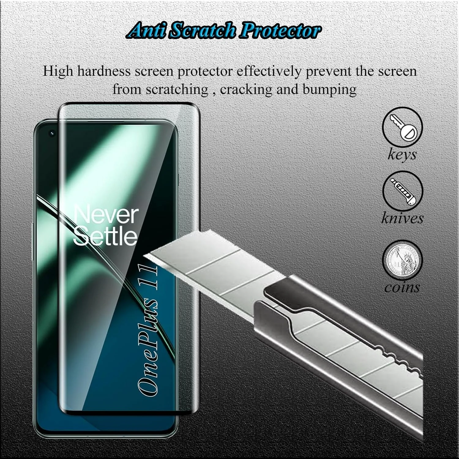 محافظ صفحه نمایش شیشه ای حرارت دیده FWKDWHPH [2 + 1 تکه] برای OnePlus 11 به همراه محافظ لنز دوربین پشتی، ضد خش، سختی 9H، بدون حباب، پوشش کامل سه بعدی، محافظ صفحه نمایش HD برای OnePlus 11