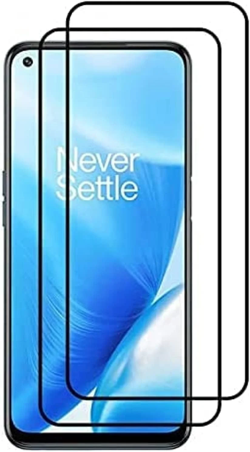 ICS 2 Pack Screen Protector compatible with OnePlus Nord N200 5G 6.49 inch 2021, Full Coverage Premium Tempered Glass film Easy Installation Frame Case-Friendly Bubble Free
