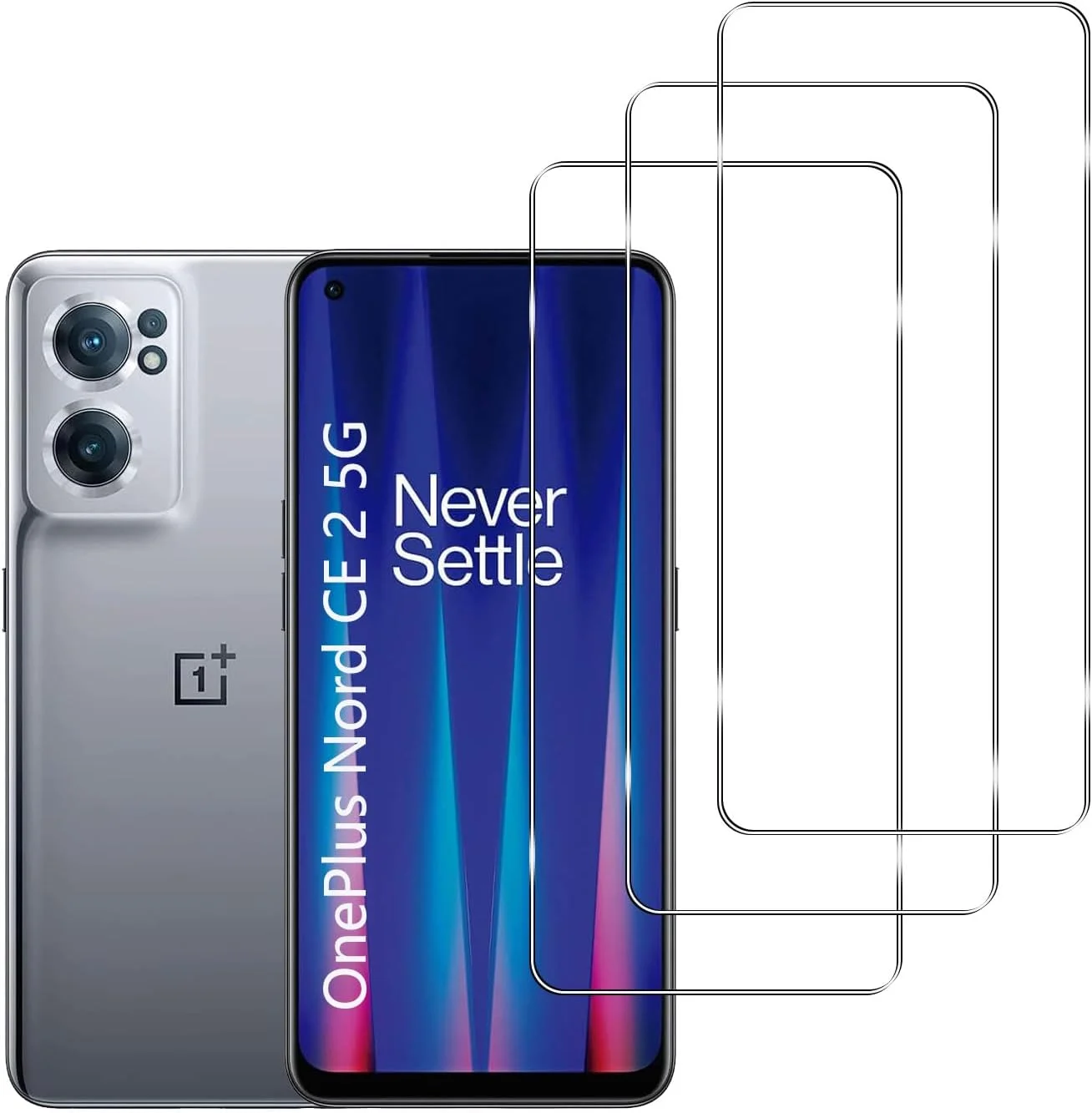 محافظ صفحه نمایش شیشه ای حرارت دیده YIFNTANG [3 عدد] برای OnePlus Nord CE 2 5G، سختی 9H ضد خش، بدون حباب، محافظ صفحه نمایش HD سازگار با OnePlus Nord CE 2 5G