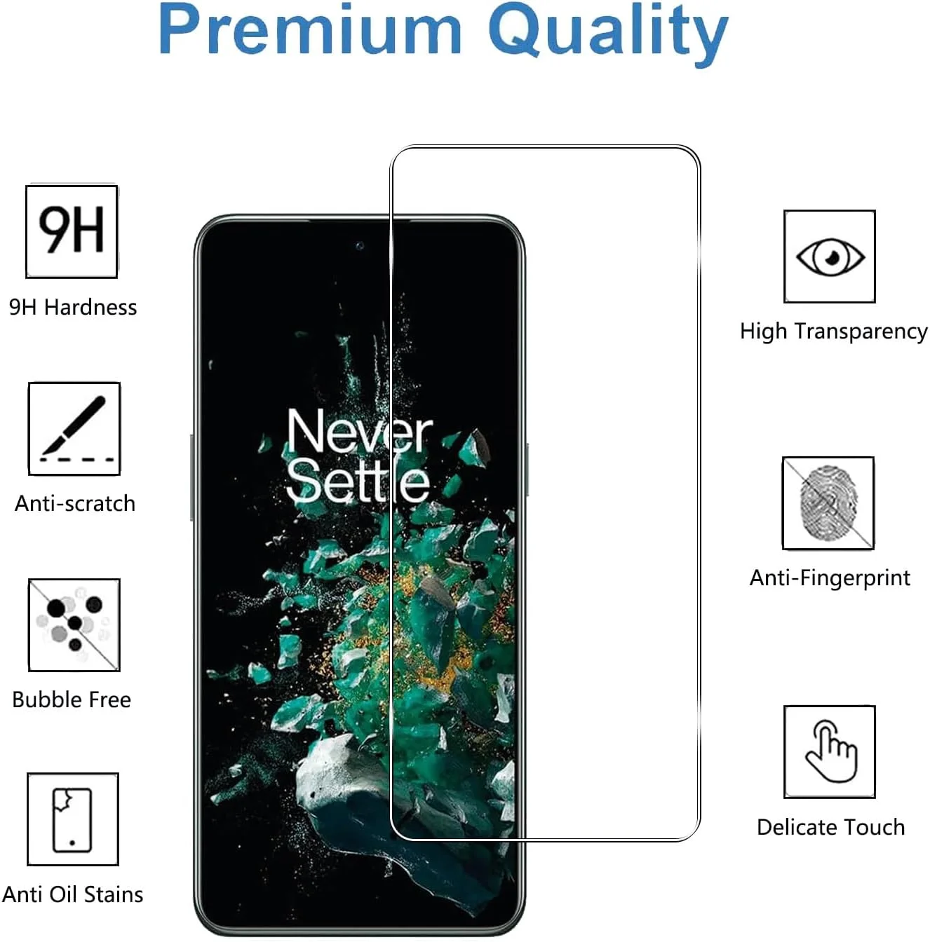 محافظ صفحه نمایش شیشه ای حرارت دیده YIFNTANG [3 عدد] برای OnePlus 10T 5G، سختی 9H ضد خش، بدون حباب، محافظ صفحه نمایش HD سازگار با OnePlus 10T 5G