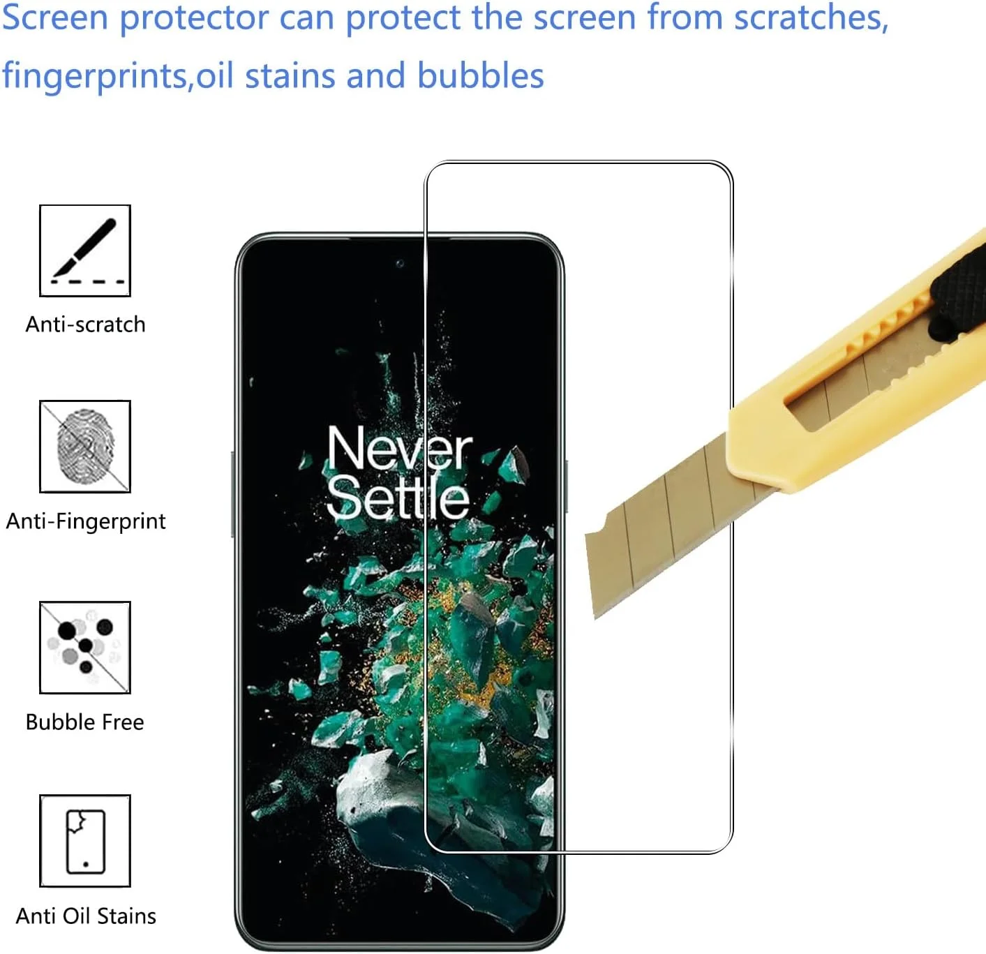 محافظ صفحه نمایش شیشه ای حرارت دیده YIFNTANG [3 عدد] برای OnePlus 10T 5G، سختی 9H ضد خش، بدون حباب، محافظ صفحه نمایش HD سازگار با OnePlus 10T 5G