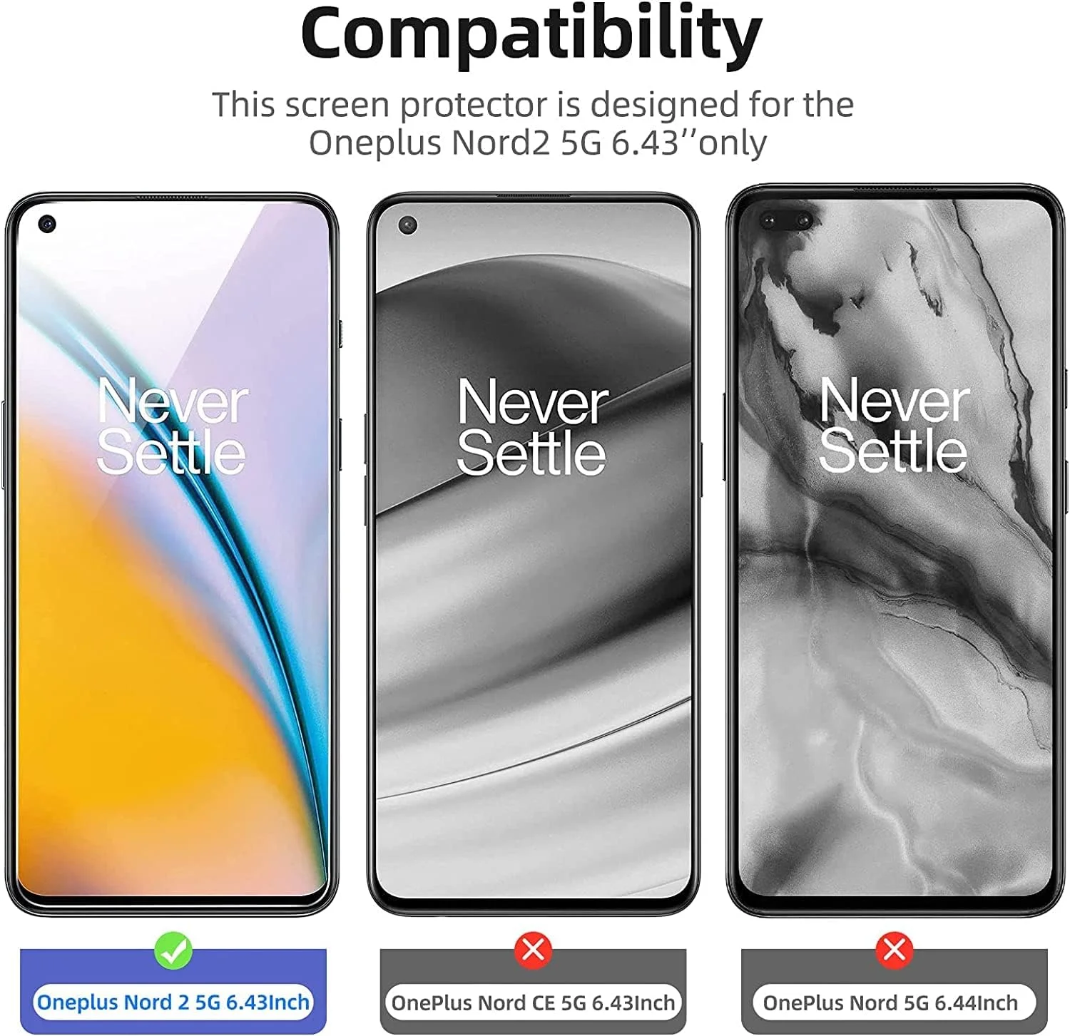 محافظ صفحه نمایش Pnakqil بسته 3 عددی برای OnePlus Nord 2 5G/2T، محافظ صفحه نمایش شیشه ای با سختی 9H برای OnePlus Nord2 6.43 اینچ، [0.33 میلی متر فوق العاده نازک] [HD شفاف] بدون حباب