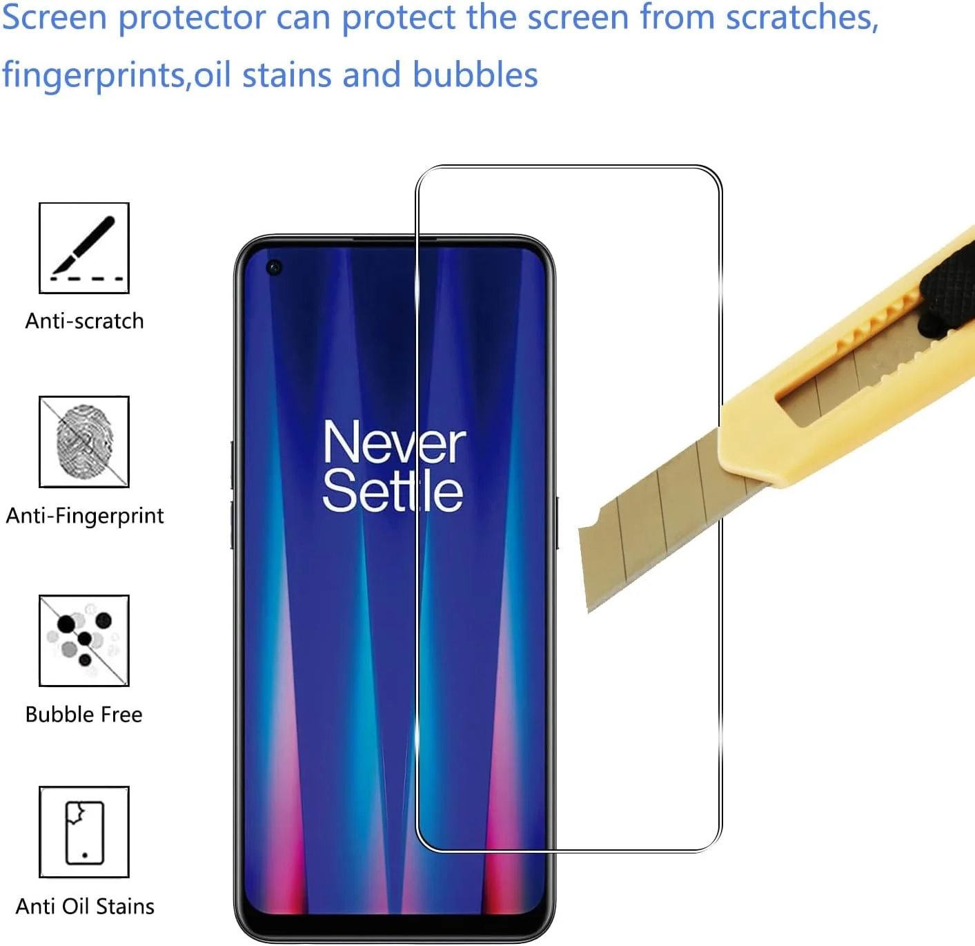 محافظ صفحه نمایش شیشه ای حرارت دیده YIFNTANG [3 عدد] برای OnePlus Nord CE 2 5G، سختی 9H ضد خش، بدون حباب، محافظ صفحه نمایش HD سازگار با OnePlus Nord CE 2 5G