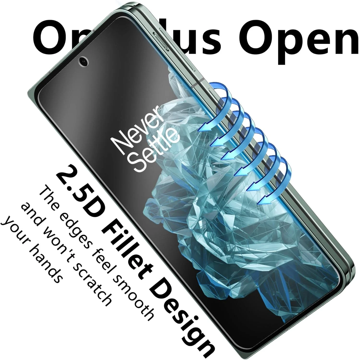 Tempered Glass For OnePlus Open Screen Protector 2 Pcs [6.31 Inch]+ Transparent HD Camera Lens Protector 2 Pack, 9H hardness, Ultrasonic Fingerprint Support, HD Clear, For OnePlus Open 5G