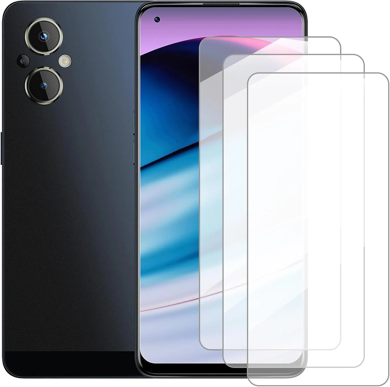 محافظ صفحه نمایش دامولون سازگار با وان پلاس نورد N20 5G (6.43 اینچ) [بسته 3 عددی] محافظ صفحه شیشه ای مناسب برای GN2200، فیلم محافظ شیشه ای حرارت دیده