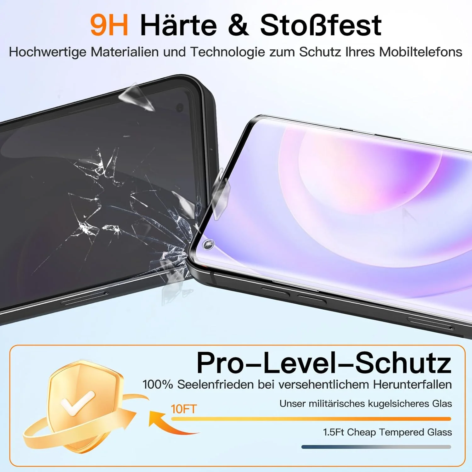 بسته 2 عددی محافظ صفحه نمایش شیشه ای حرارت دیده VideoSecu برای Oneplus 10 Pro، سختی 9H HD، محافظ صفحه نمایش شیشه ای حرارت دیده بدون حباب، دقت لمسی 100٪، ضد روغن، ضد خش، پوشش کامل