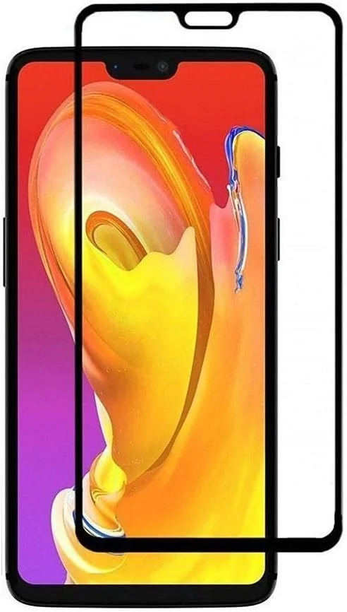 محافظ صفحه نمایش شیشه ای حرارت دیده خمیده سه بعدی با پوشش کامل برای OnePlus 6 - مشکی