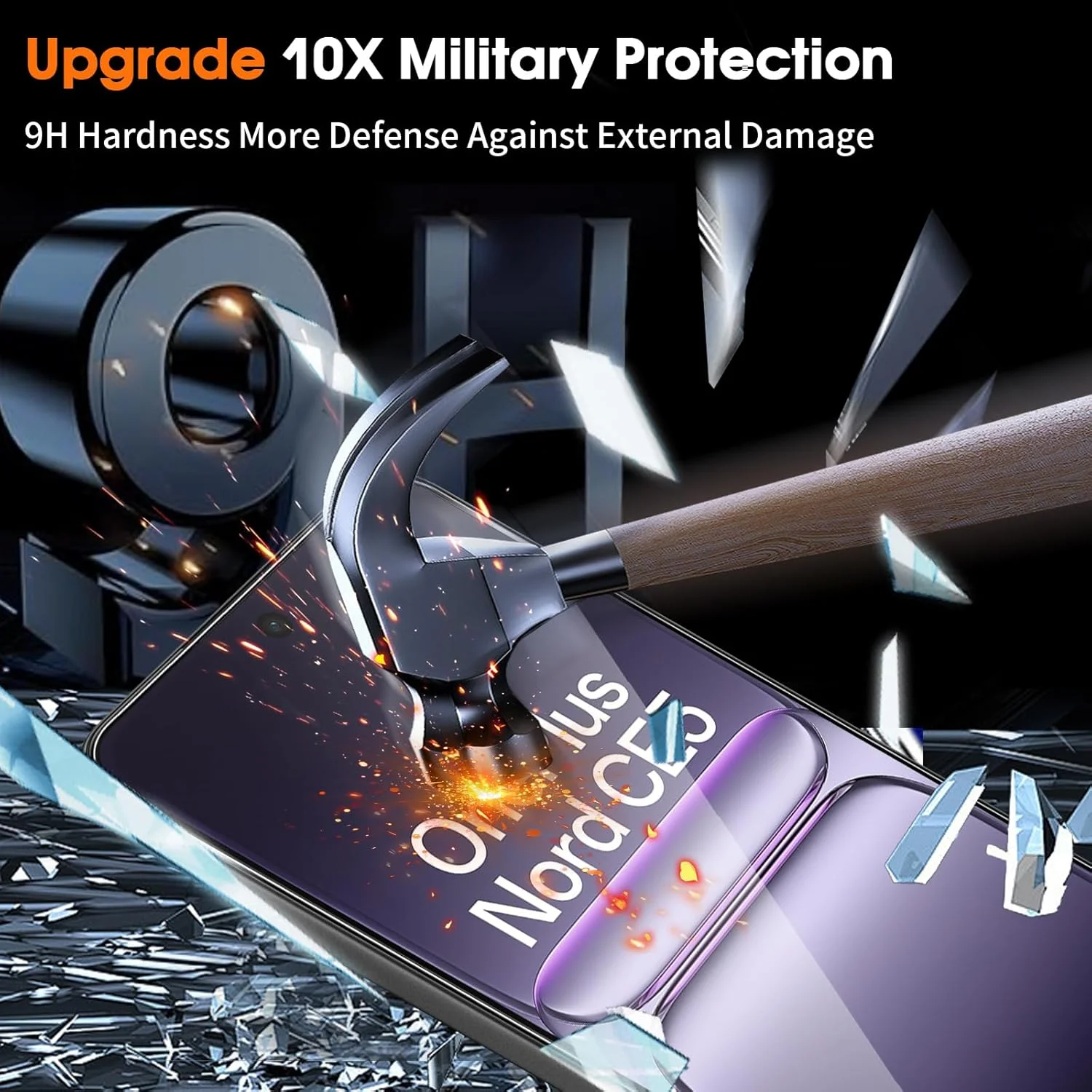 محافظ صفحه نمایش شیشه ای حرارت دیده Aerku، دو عدد برای OnePlus Nord CE 5 / CE5 5G به همراه دو عدد محافظ لنز دوربین عقب، سختی 9H، ضد خش، محافظت شیشه ای سنگین