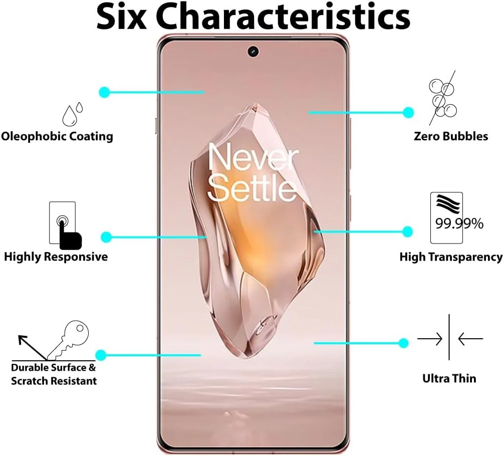 محافظ صفحه نمایش Al-HuTrusHi سازگار با OnePlus Ace 3، محافظ صفحه نمایش شیشه ای حرارت دیده [ضد تابش نور] [پوشش کامل HD] [نصب آسان] [سختی 9H]