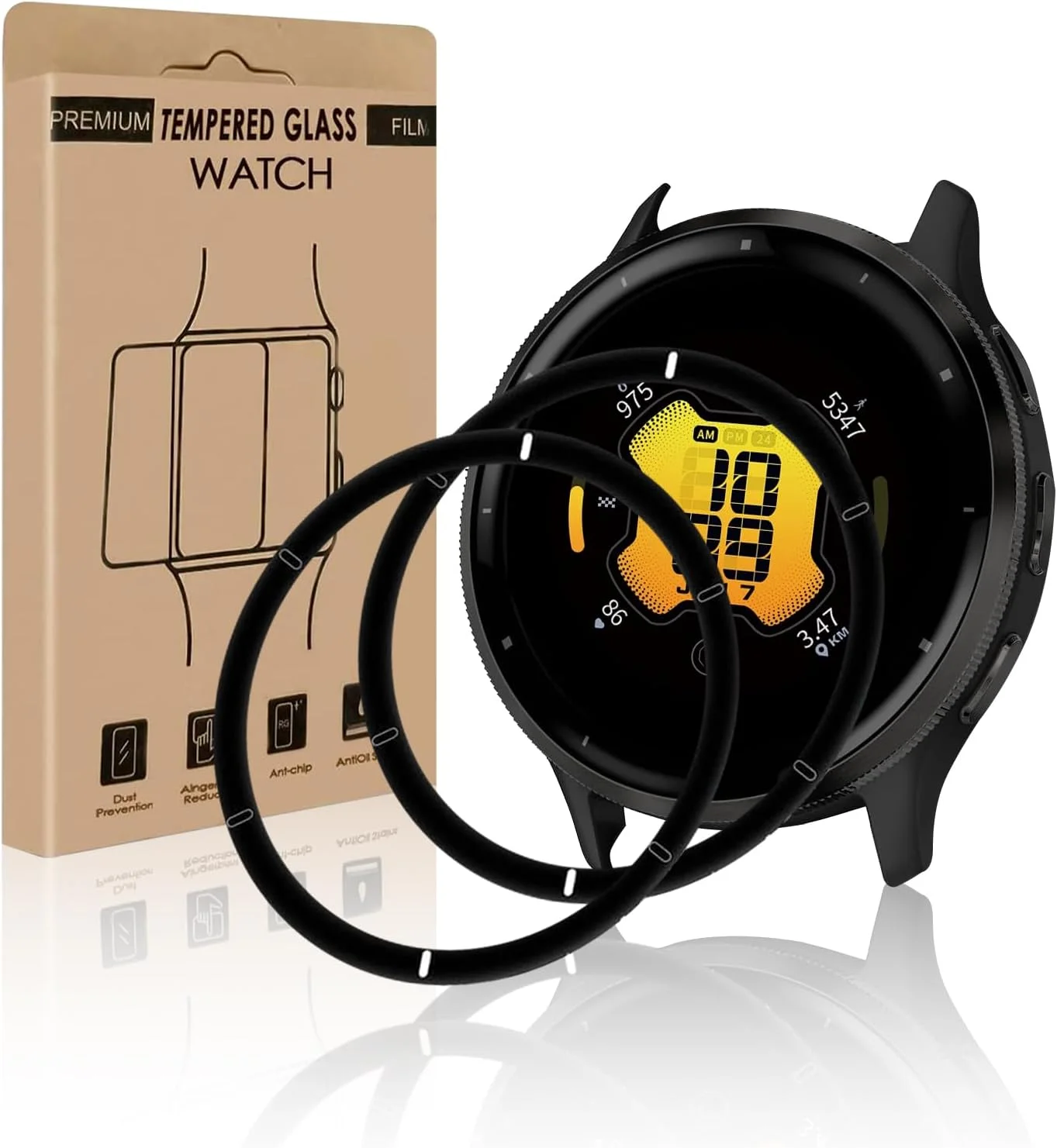 محافظ صفحه نمایش گارمین ونو 3، پوشش کامل سه بعدی، ضد اثر انگشت، شفافیت HD، ضد خش، بدون گرد و غبار، شیشه محافظ با حساسیت بالا (بسته 2 عددی)