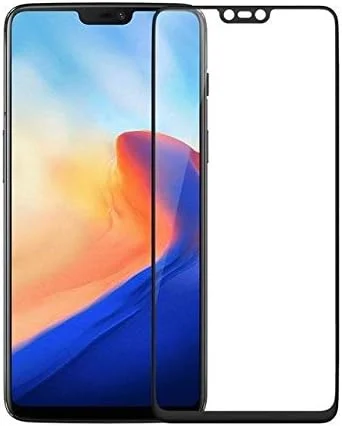 Muzz OnePlus 6 3D Curved Full Coverage Tempered Glass Screen Protector For OnePlus 6 With Black Frame -