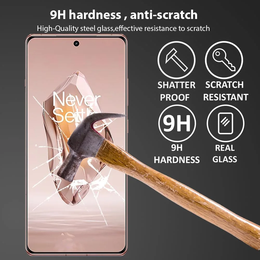 محافظ صفحه نمایش Al-HuTrusHi سازگار با OnePlus Ace 3، محافظ صفحه نمایش شیشه ای حرارت دیده [ضد تابش نور] [پوشش کامل HD] [نصب آسان] [سختی 9H]