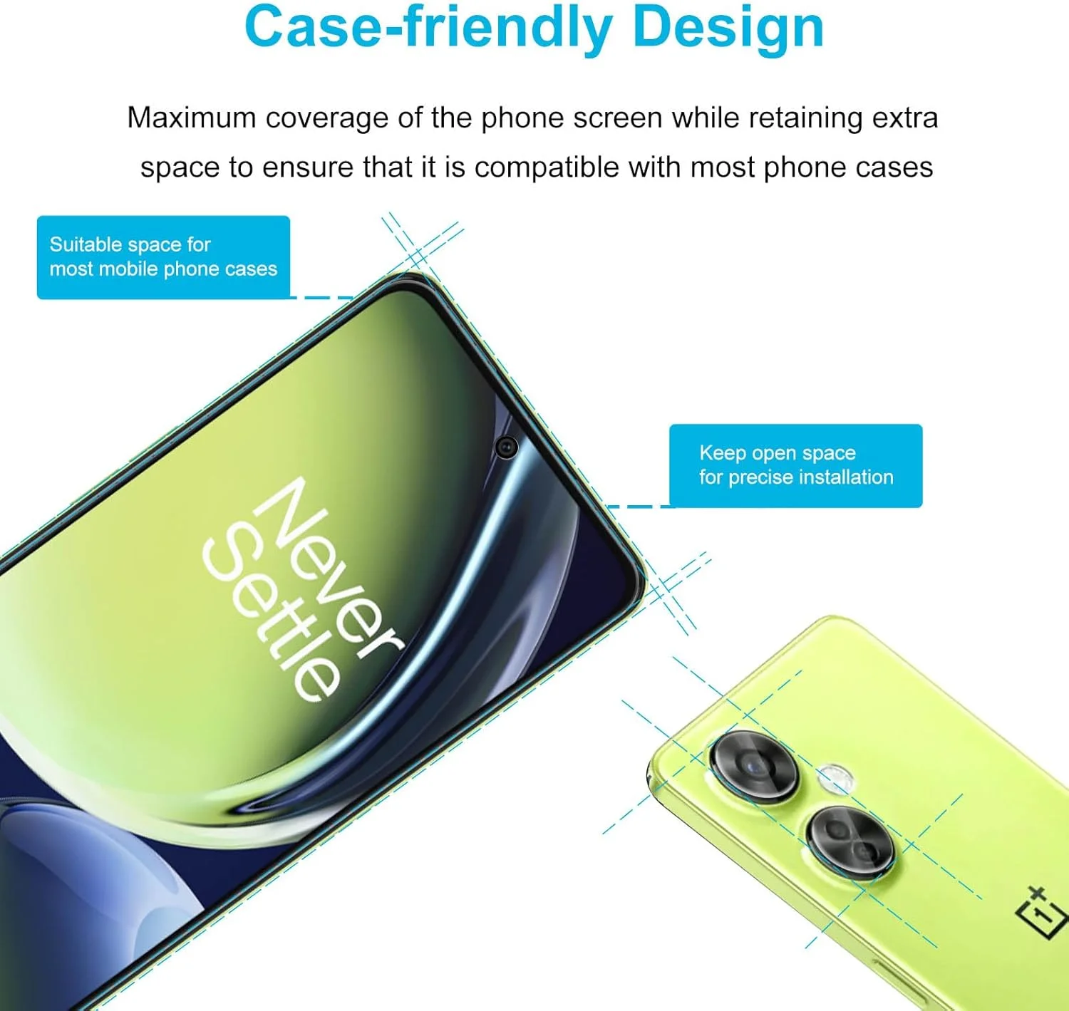 محافظ صفحه نمایش شیشه ای حرارت دیده 3+2 عددی Didisky برای گوشی وان پلاس نورد CE3 Lite 5G 6.72 اینچی، 3 عدد محافظ صفحه نمایش شیشه ای حرارت دیده و 2 عدد محافظ لنز دوربین، سختی 9H، نصب آسان