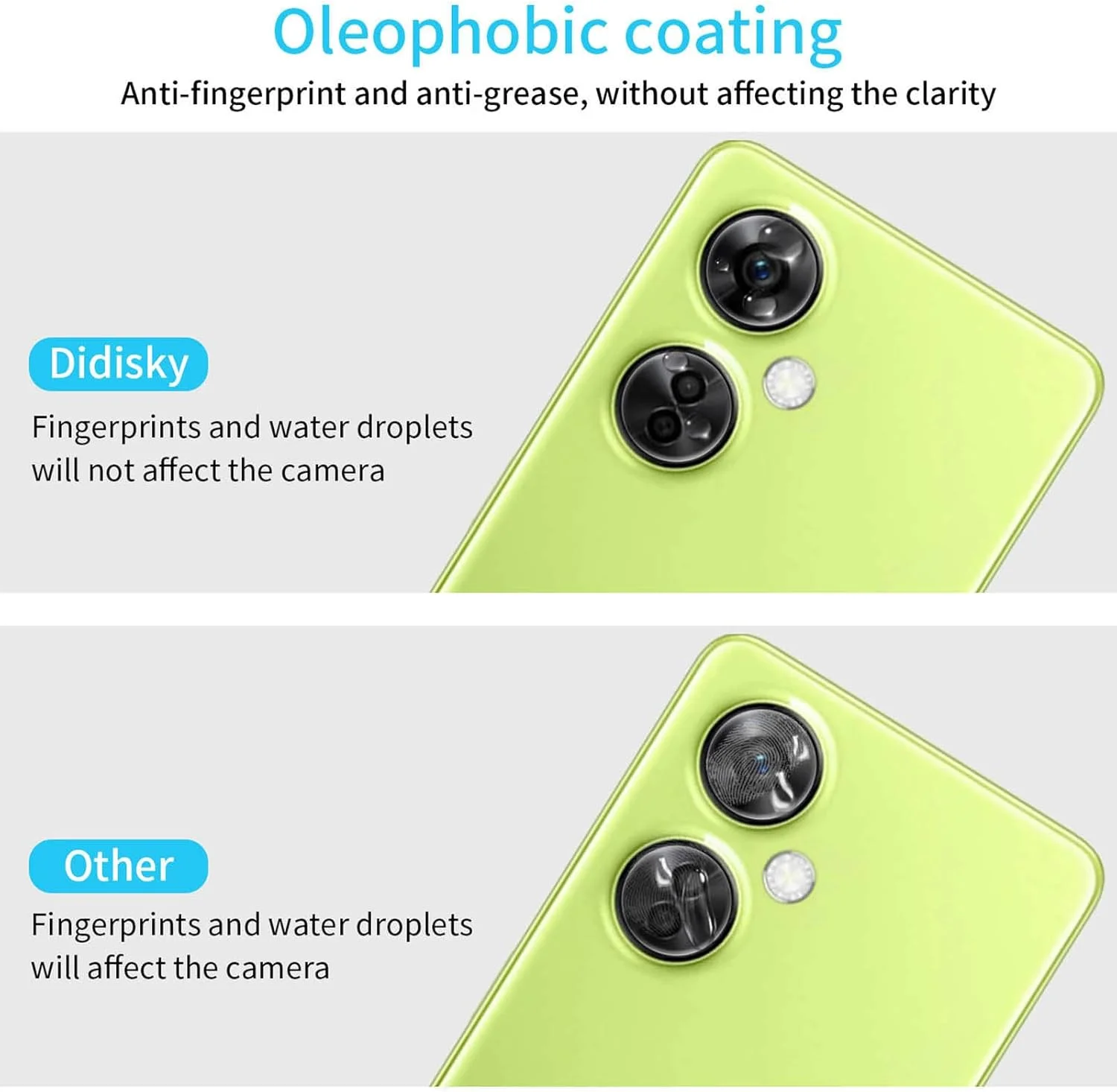 محافظ صفحه نمایش شیشه ای حرارت دیده 3+2 عددی Didisky برای گوشی وان پلاس نورد CE3 Lite 5G 6.72 اینچی، 3 عدد محافظ صفحه نمایش شیشه ای حرارت دیده و 2 عدد محافظ لنز دوربین، سختی 9H، نصب آسان