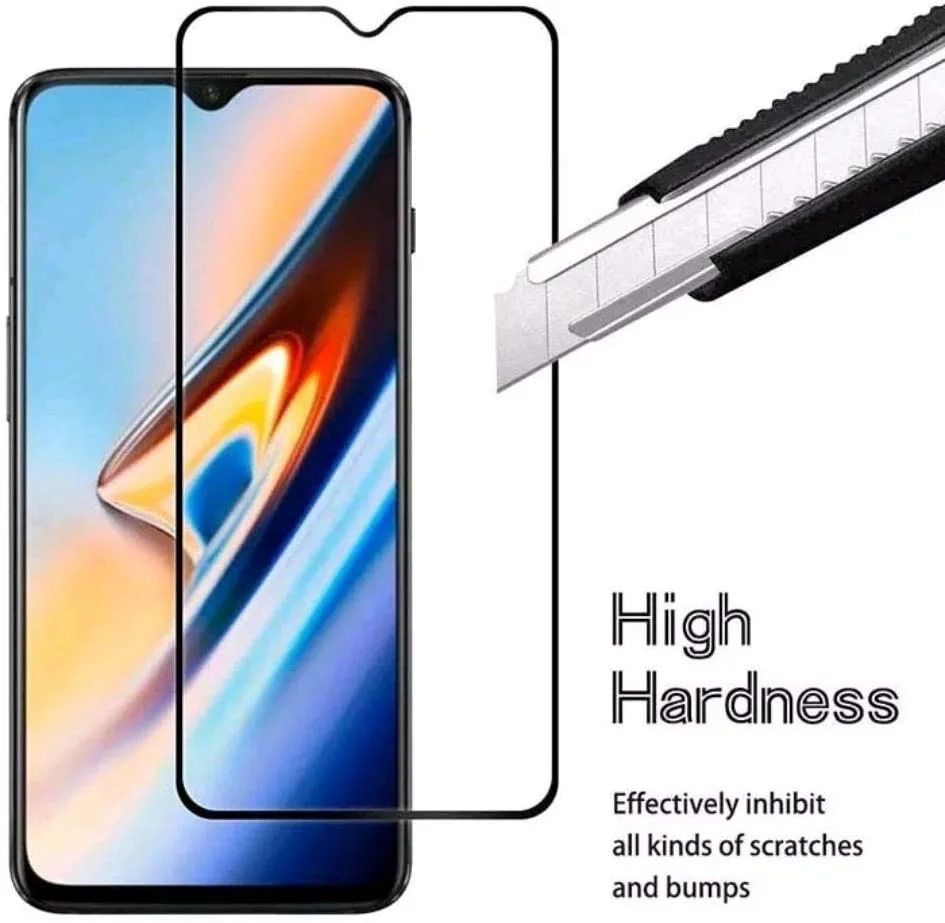One plus 6T, Screen protector full cover 9H Hardness tempered Glass film. 2 PACKS
