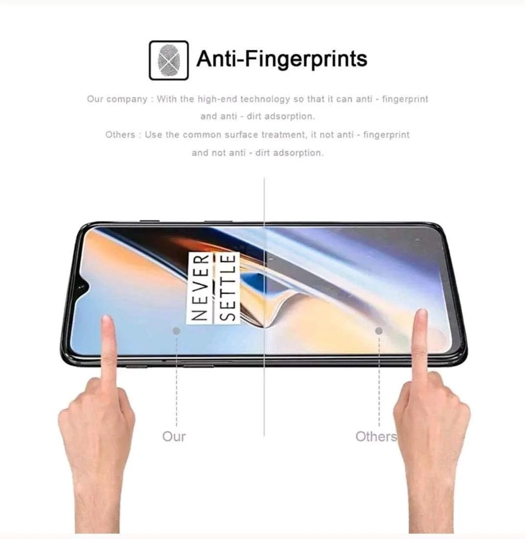 One plus 6T, Screen protector full cover 9H Hardness tempered Glass film. 2 PACKS