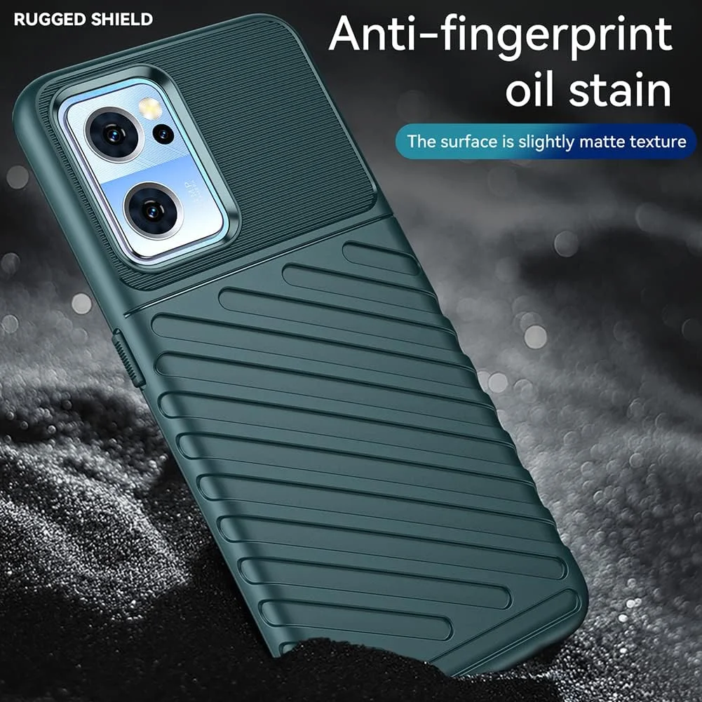 کیف محافظ گوشی QINOUK برای OnePlus Nord CE 2 5G، کیف محافظ سیلیکونی [ضد ضربه] به همراه محافظ صفحه نمایش شیشه ای حرارت دیده [2 عددی] سازگار با OnePlus Nord CE 2 5G [ضد اثر انگشت] - سبز