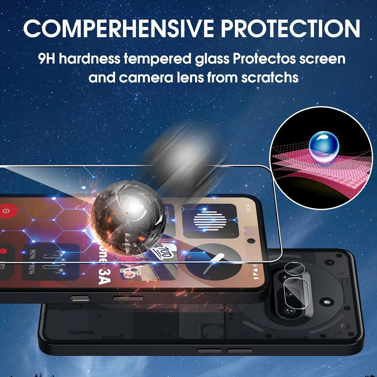 محافظ صفحه نمایش شیشه ای Lutree برای Nothing Phone 3a، بسته 2 عددی + 2 شیشه محافظ + فیلم محافظ دوربین، محافظ صفحه نمایش HD با سختی 9H، محافظ صفحه نمایش ضد خش و بدون حباب محافظ صفحه نمایش شیشه ای Lutree برای Nothing Phone 3a، بسته 2 عددی + 2 شیشه محافظ + فیلم محافظ دوربین، محافظ صفحه نمایش HD با سختی 9H، محافظ صفحه نمایش ضد خش و بدون حباب