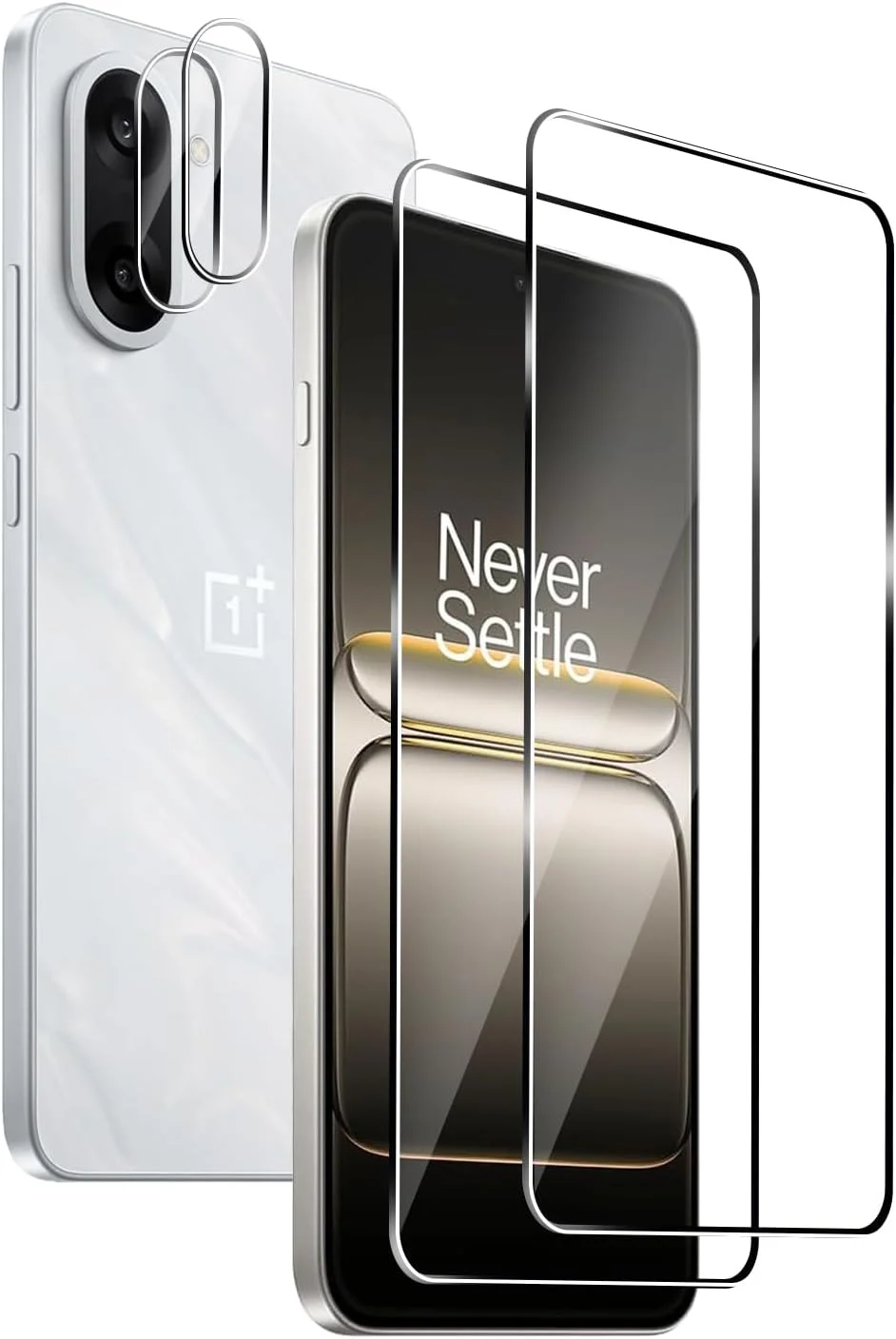 محافظ صفحه نمایش شیشه ای حرارت دیده Afikyutu برای OnePlus Nord CE 5، شامل 2 عدد محافظ صفحه نمایش و 2 عدد محافظ لنز دوربین عقب، سختی 9H، HD، ضد خش، بدون حباب، نصب آسان