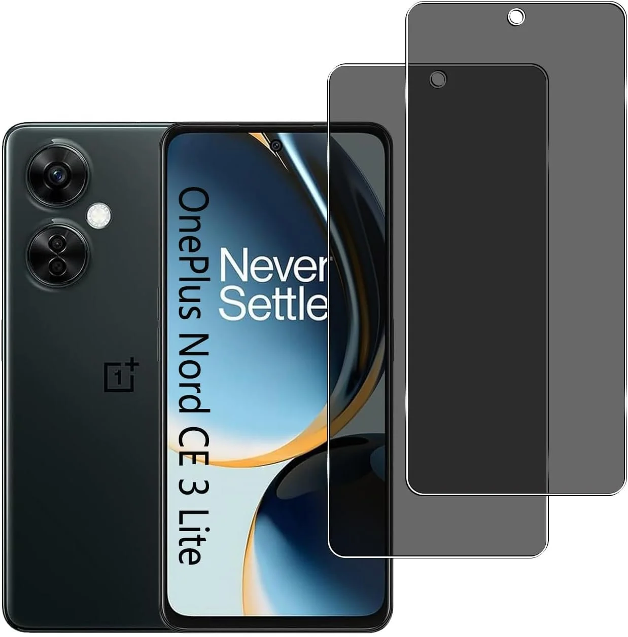 محافظ صفحه نمایش حریم خصوصی YIFNTANG برای OnePlus Nord CE 3 Lite 5G، سختی 9H، ضد خش، محافظ صفحه نمایش شیشه ای حرارت دیده ضد جاسوسی برای OnePlus Nord CE 3 Lite 5G