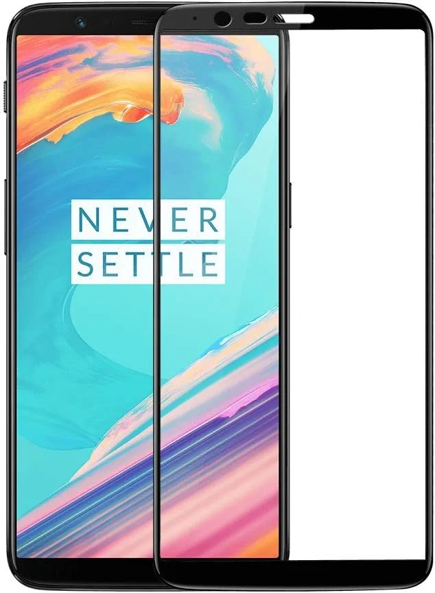 محافظ صفحه شیشه ای حرارت دیده، ضد خش 4D برای وان پلاس 5T، رنگ مشکی