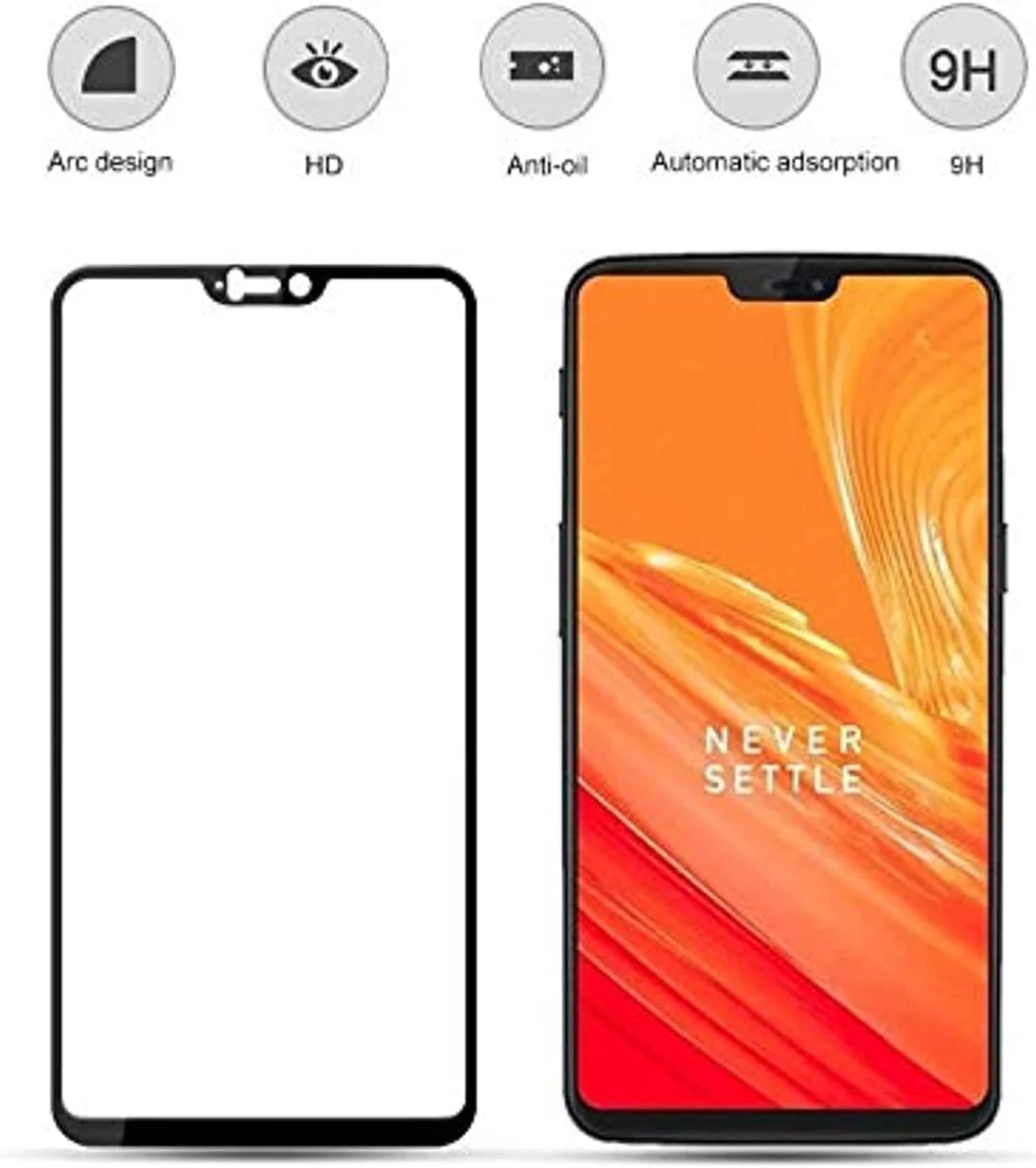 Oneplus 6 Screen Protector, 5D Curved Full Cover Tempered Glass Oneplus 6 Screen Protector, 5D Curved Full Cover Tempered Glass