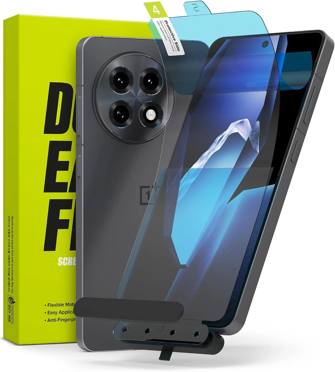 محافظ صفحه نمایش دوگانه آسان Ringke [بسته 2 عددی] سازگار با OnePlus 13R، محافظت ضد خش و خود ترمیم شونده، فیلم محافظ پوشش کامل 4 لایه با کیفیت HD به همراه ابزار نصب آسان