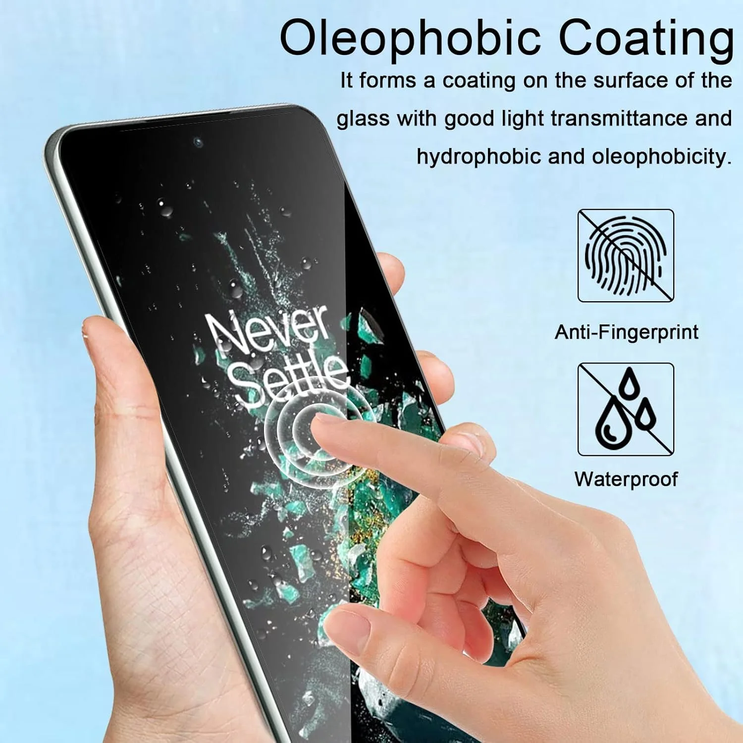 O Ozone (Pack of 2) Tempered Glass Screen Protector For OnePlus, 9H Hardness Full HD Coverage Scratch Resistant Touch Sensitive Screen Guard (OnePlus 10T 5G)