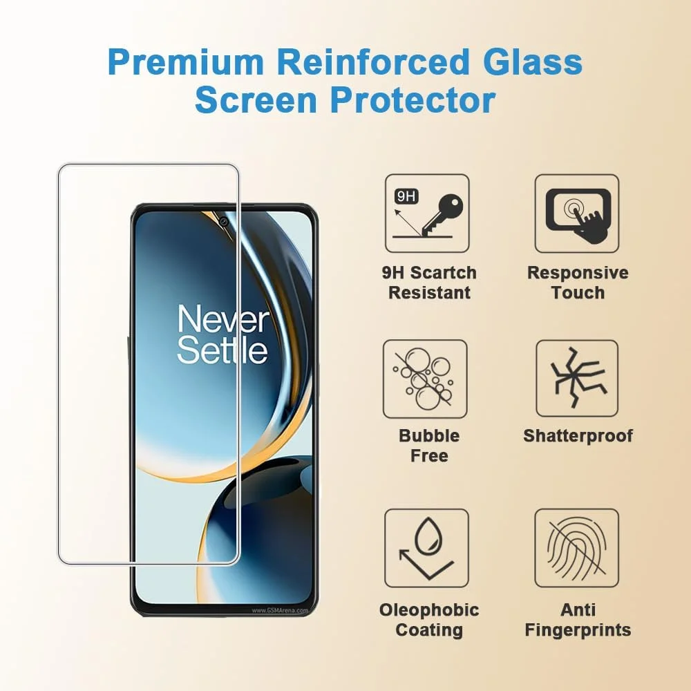 محافظ صفحه نمایش Shunwige برای OnePlus Nord N30 5G، فیلم محافظ شیشه ای حرارت دیده، HD، نصب آسان، ضد خش، بدون حباب، سختی 9H (2 عدد)