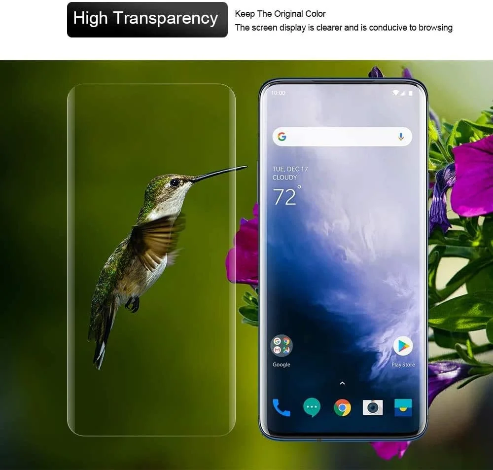 محافظ صفحه نمایش UV سازگار با OnePlus 7pro [دو عددی] [لامپ UV] شیشه حرارت دیده لبه منحنی شفاف برای OnePlus 7pro 6.67 اینچی (برای OnePlus 7pro-UV)
