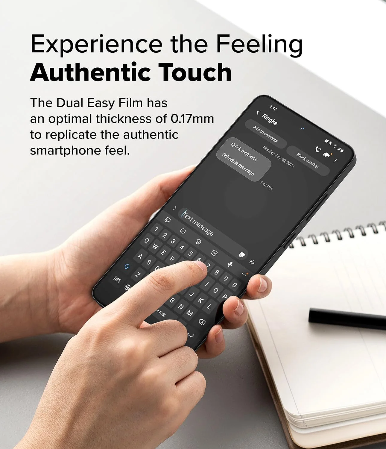 محافظ صفحه نمایش دوگانه آسان Ringke [بسته 2 عددی] سازگار با OnePlus 13R، محافظت ضد خش و خود ترمیم شونده، فیلم محافظ پوشش کامل 4 لایه با کیفیت HD به همراه ابزار نصب آسان